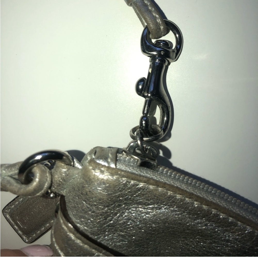 Coach Metallic Silver Wristlet Clutch - Picture 5 of 6